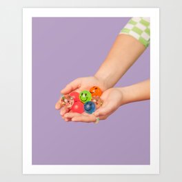 Smile Art Print | Hand, Curated, Colorful, Rainbow, Photo, Color, Smile, Happy, Hands, Purple 