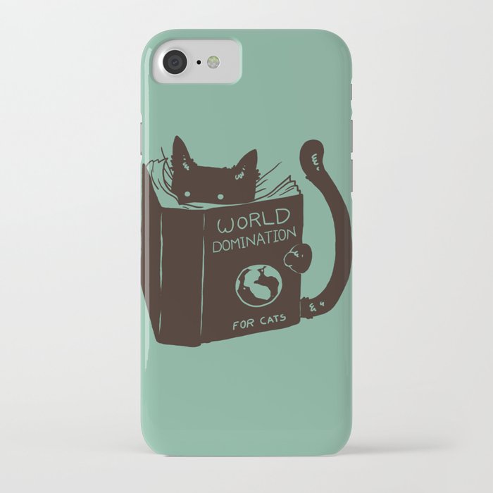 world domination for cats (green) iphone case