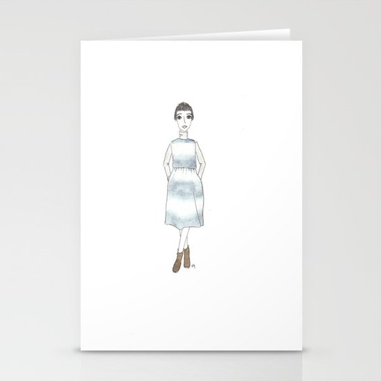 girl in a dress Stationery Cards