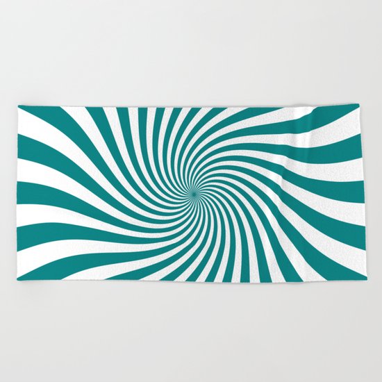 Swirl (Teal/White) Beach Towel