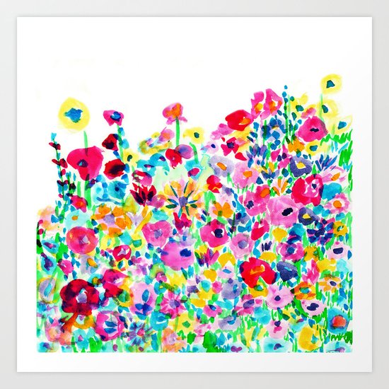 Flower Fields Pink Art Print