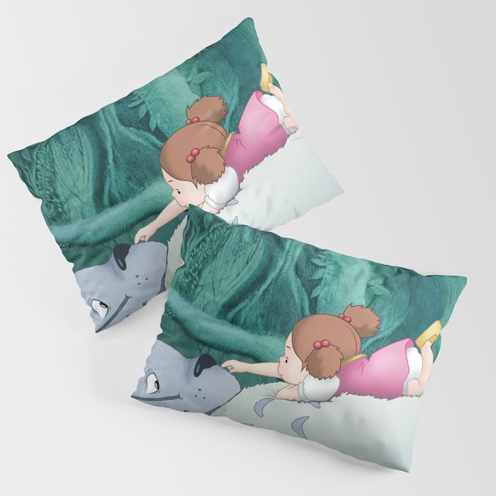 Mei on Totoro’s Fluffy Tummy Pillow Sham