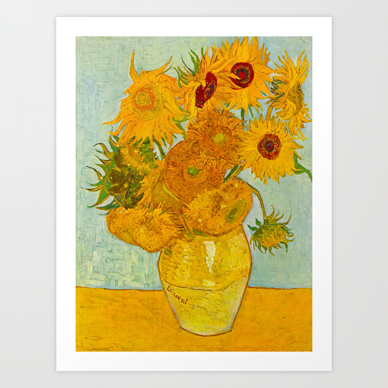 Sunflowers Oil Painting By Vincent Van Gogh Art Print By Enshape