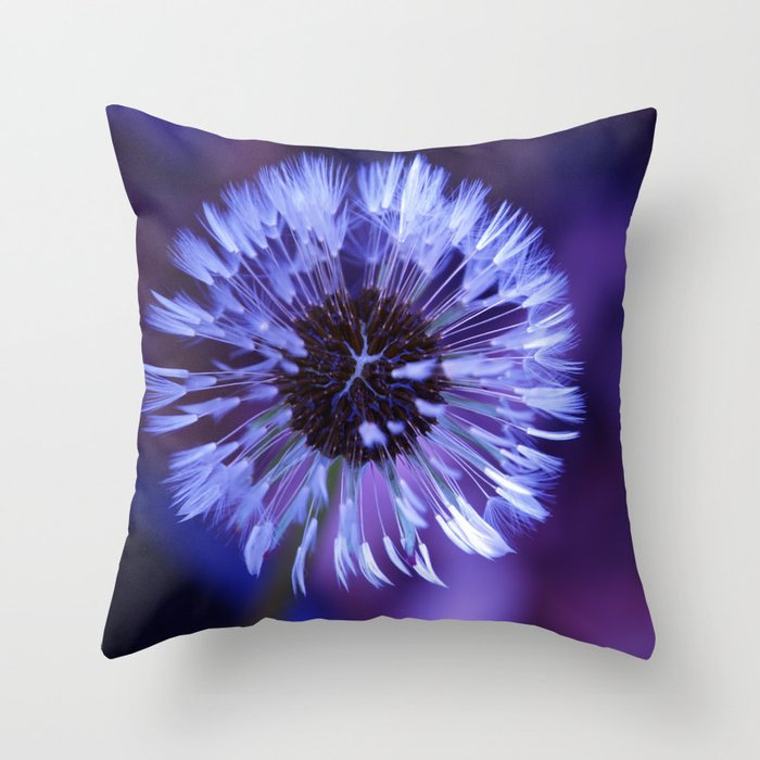 Violet Dandelion Throw Pillow