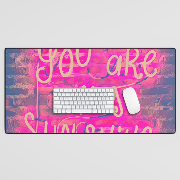 You are my Sunshine pink, dreams, pastel, love, cute,  Desk Mat
