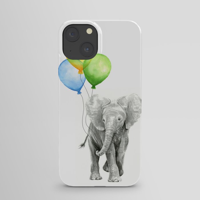 Elephant with Three Balloons iPhone Case