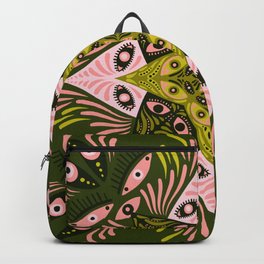 Optical Mandala – Sage & Pink Backpack