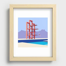 Soviet Modernism: Diving tower in Etchmiadzin, Armenia Recessed Framed Print