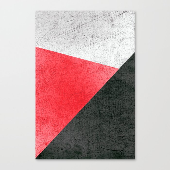 Modern Fuschisa & Black Geometric Canvas Print