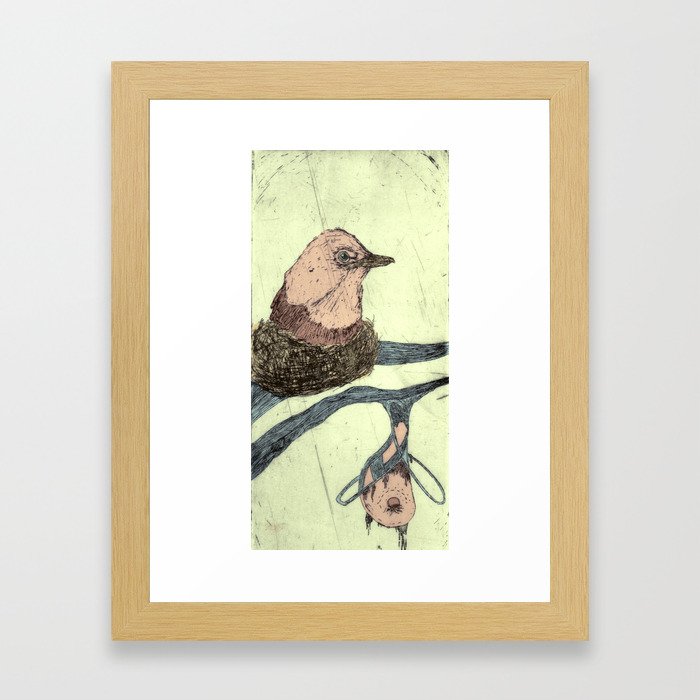 Bird Etching Framed Art Print