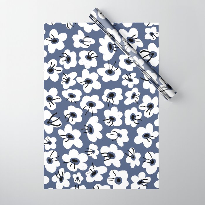 Florals (Navy) Wrapping Paper