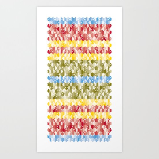 Hexagon pattern Art Print