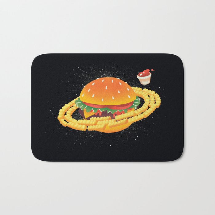 Galactic Cheeseburger & Fries Bath Mat