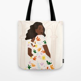 Matisse at the Museum Tote Bag | Woman, Dress, Style, Fun, Matisse Inspired, Colors, Portrait, Positive Vibes, Art History, Maximalism 