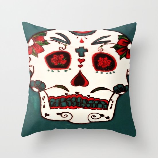 Sugar Skull Throw Pillow