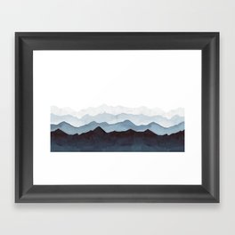 Indigo Mountains Landscape Framed Art Print
