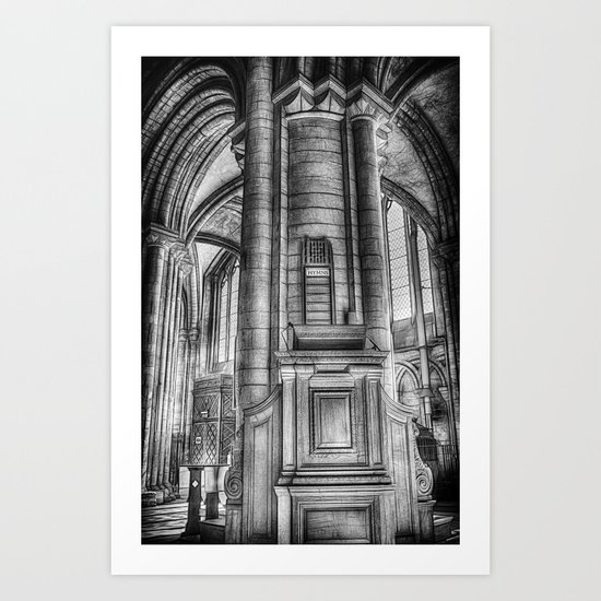 Pulpit in Black and White Art Print