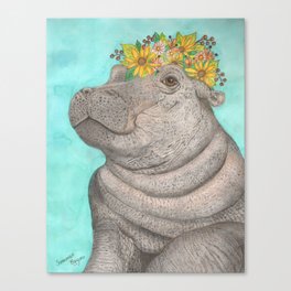 Boho baby hippo just like Fiona Canvas Print