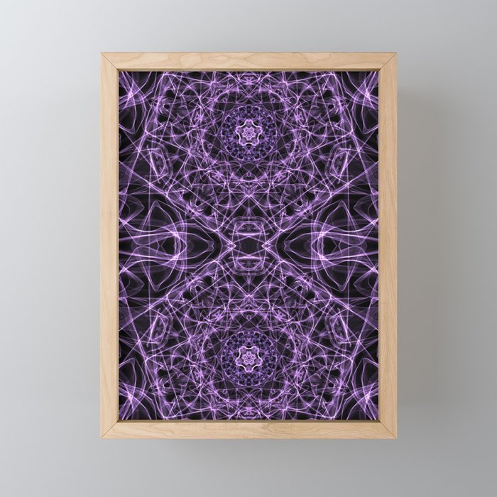 Liquid Light Series 19 ~ Purple Abstract Fractal Pattern Framed Mini Art Print