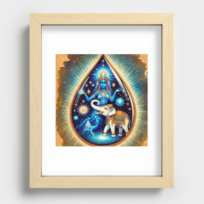 Water Goddess and Elephant Recessed Framed Print
