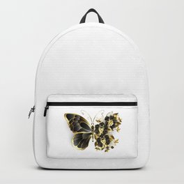 Gold Flower Butterfly with Black Orchid Backpack