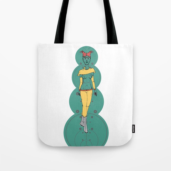 Interstellar Shawoman; Martian Babe Tote Bag