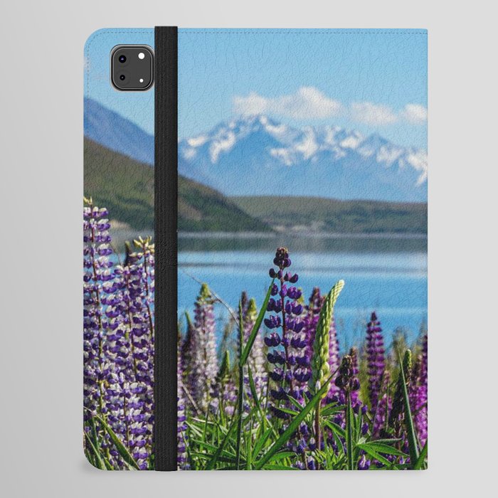 New Zealand Photography - Flower Field In Front Of A Sea iPad Folio Case
