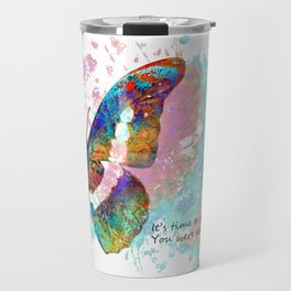 Spreading Your Wings - Colorful Butterfly Wings Art Travel Mug