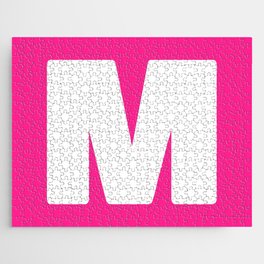 M (White & Dark Pink Letter) Jigsaw Puzzle