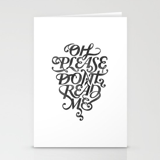 Please Don't (white version) Stationery Cards