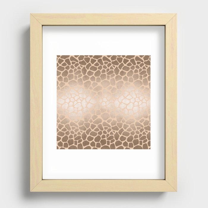 Giraffe Skin Print Fur Africa Animal Gold Pattern Recessed Framed Print