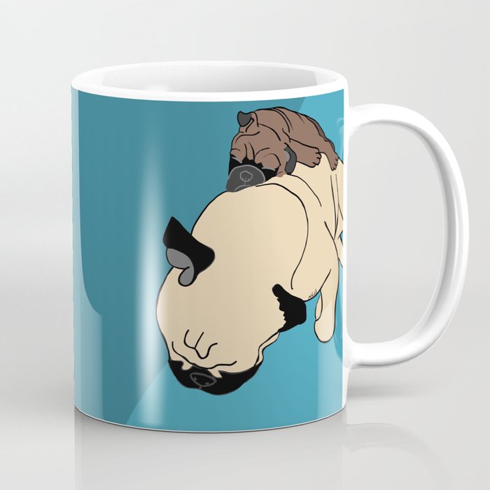 Pug and puppy napping Coffee Mug | Drawing, Digital, Pug, Pugs, Puppy, Sleeping-pug, Dog, Dogs, Puppies, Gifts
