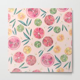 Pink citrus fruits Metal Print