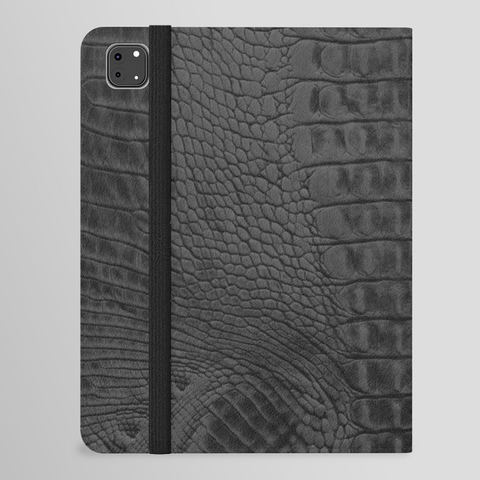 black crocodile skin iPad Folio Case