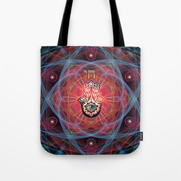 Hamsa - CHAI - Sacred Geometry Tote Bag