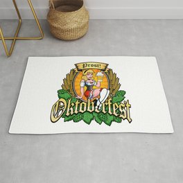 Oktoberfest German Prost Sexy Pin Up Girl Beer Label Area & Throw Rug