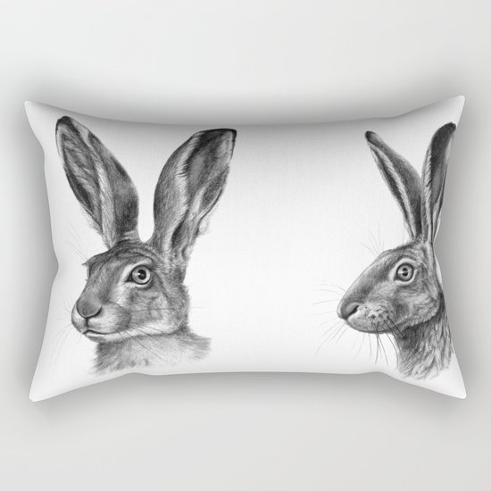 Hare profile G138 Rectangular Pillow