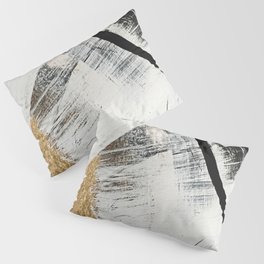 Armor [9]: a minimal abstract piece in black white and gold by Alyssa Hamilton Art Pillow Sham