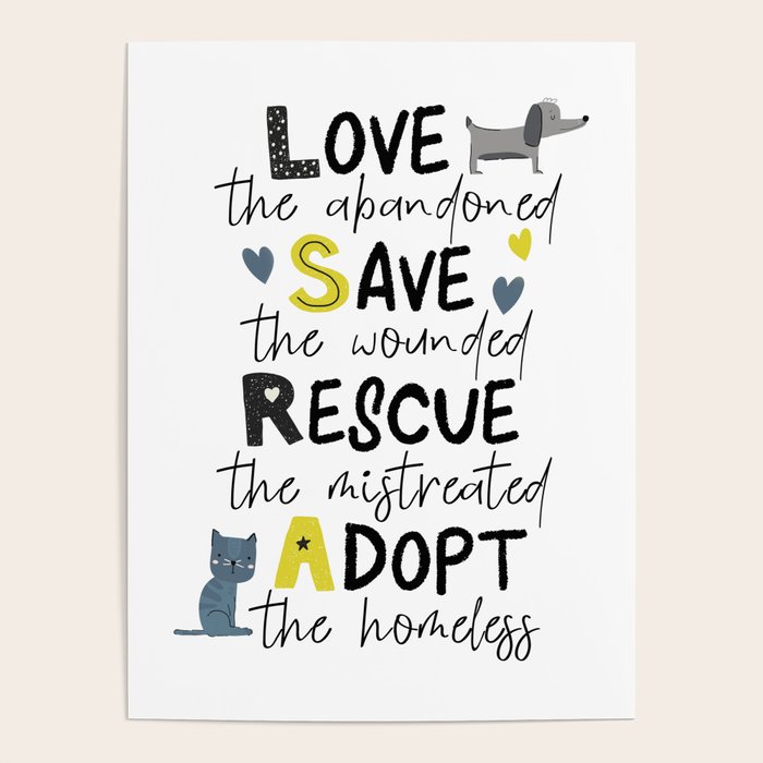 Animal Rescue Poster by Mandala Of Life Society6