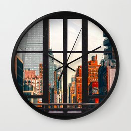 New York City Window #2-Surreal View Collage Wall Clock