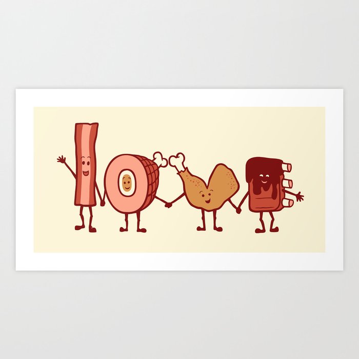 Meat Love U Art Print