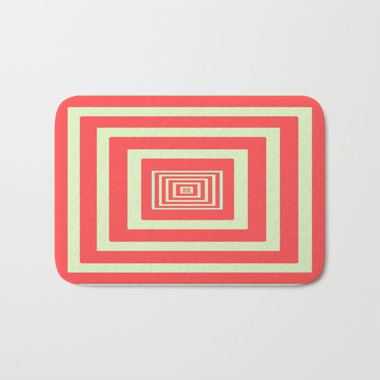 Coral and Light Blue Bath Mat