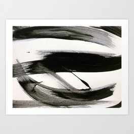 Brushstroke 9: a bold, minimal, black and white abstract piece Art Print