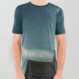 Shooting star; meteor shower on the plains twilight magical realism milky way galaxy color photograph / photography portrait All Over Graphic Tee