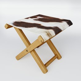 Cowhide Brown Spots Folding Stool