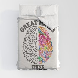 Great Minds Think Differently - Analytic Creative Brain Left Right Duvet Cover