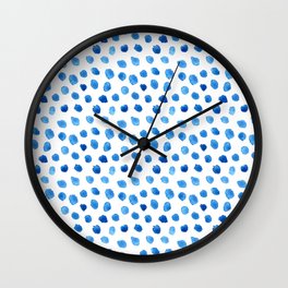 Blue Dalmatian Print Wall Clock