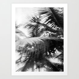 Moving palmtree | Black and white abstract photography | Tropical surfer vibe print Art Print