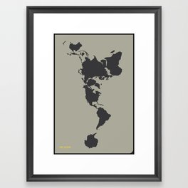 Dymaxion Map - Greys Framed Art Print