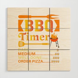 BBQ Timer Grilling Barbecue Wood Wall Art